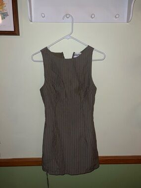 Princess Polly Sleeveless Striped Shift Dress - Olive
